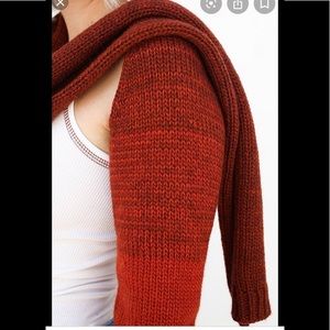 LOROD Hand Knit Scarf Chap in Rust